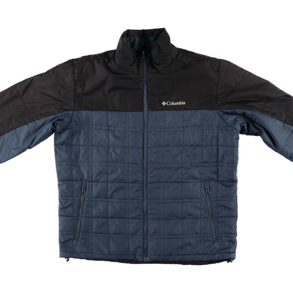 Columbia Two-Tone Black and Blue Jacket with Omni-heat liner Mens Size Small - Picture 1 of 14